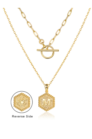Initial Layered Choker Necklaces for Women