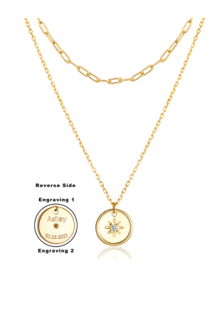 Custom Engraved Dainty Layered Necklaces for Women