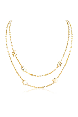 Custom Personalized Initial Layered Necklace 