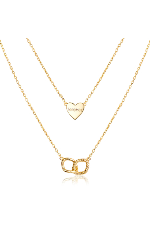 Asiley Personalized Heart Forever Multi Layered Necklace