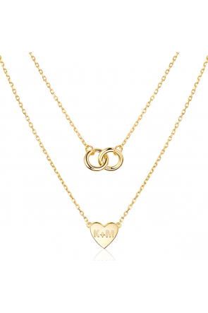 Asiley Personalized Heart Layered Necklace