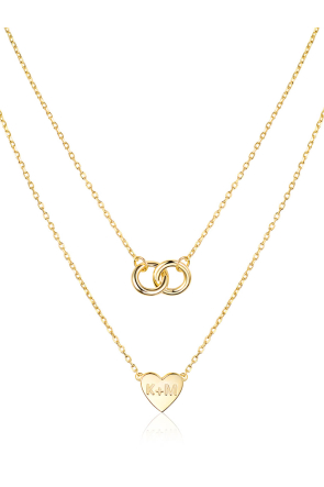 Asiley Personalized Heart Layered Necklace