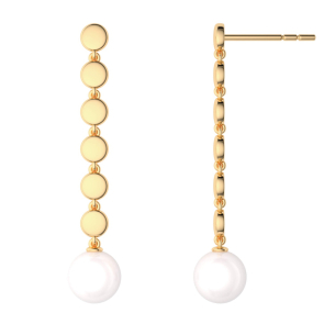 Round Pearl Drop Earrings 