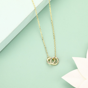  Personalized Engravable Double Ring Necklace For Her