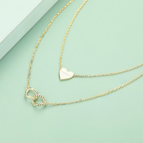 Asiley Personalized Heart Forever Multi Layered Necklace