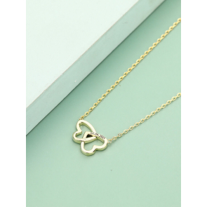 Asiely Engravable Double Heart Chain Necklace For Her