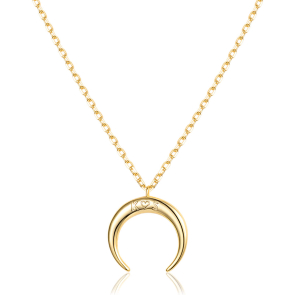 14K Gold Plated Engravable Horn Chain Necklace 