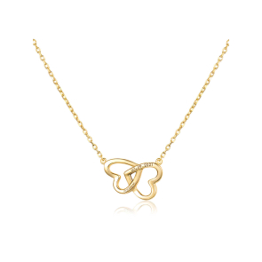 Asiely Engravable Double Heart Chain Necklace For Her