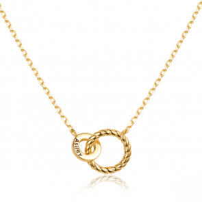 Engravable Forever Together Double Ring Necklace For Her