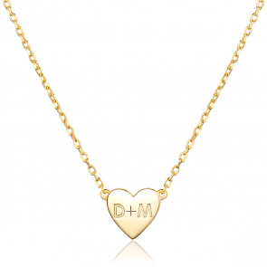 Engravable Initial Heart Necklace For Her