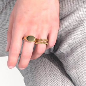 Asiley 14K Gold Engravable Signet Ring 