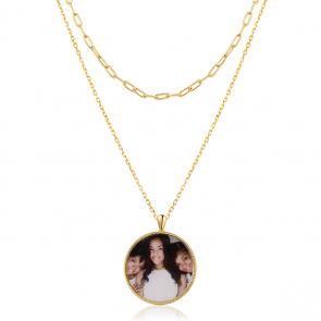 Asiley Personalized Photo Layered Necklace