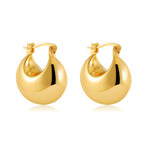 Crescent ball-shaped advanced simple hollow earrings