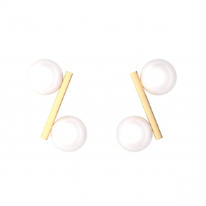 Double Pearl Earrings Stud Gold