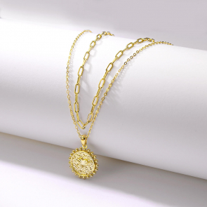 14K Gold Custom Initial Layered Necklace Set