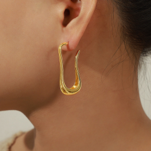 Fashionable and versatile simple style irregular earrings
