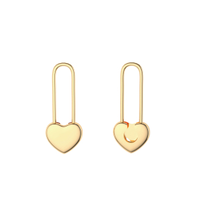 Heart Safety Pin Earrings For Women