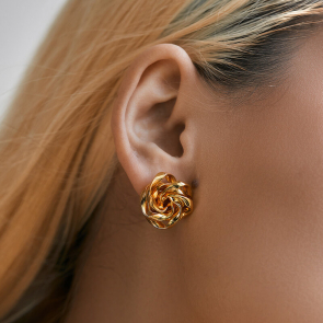Irregular flower design niche earrings