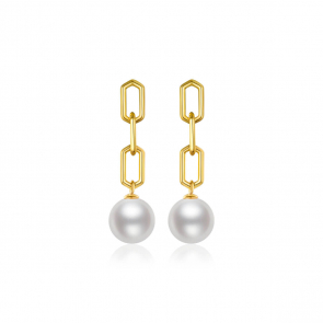 Pearl Drop Earrings For 14K Gold Plated Sterling Silver
