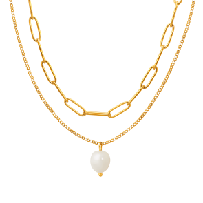 Pearl Pendant Multilayer Necklace