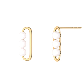 Pin Pearl Earrings Yellow Gold For Women