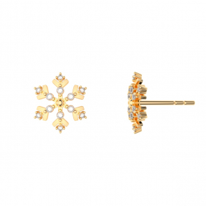 Snowflake Studs Gold Plated