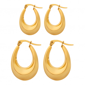 U-shaped fashion statement earrings plated with 14K gold