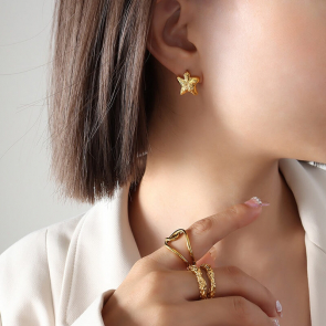 Unique and creative retro style irregular starfish earrings