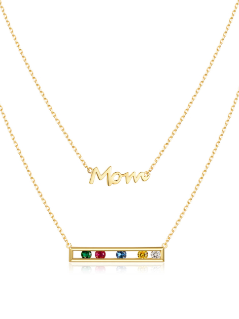 Custom Birthstone Layered Necklace