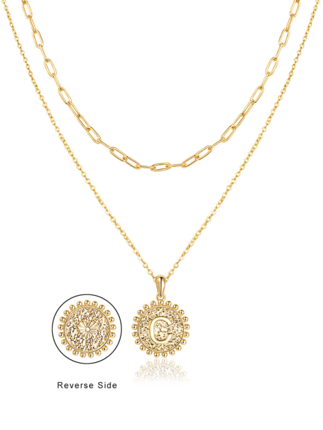 Custom Initial Layered Necklace Set
