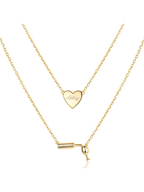  Wine Glass Layered Necklace For Women