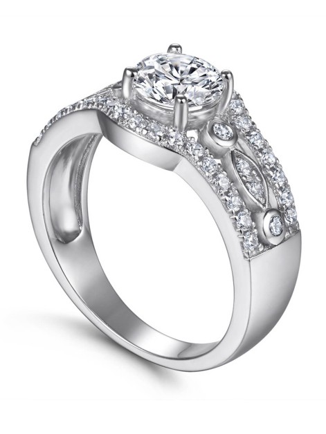 Round Moissanite Engagement Ring