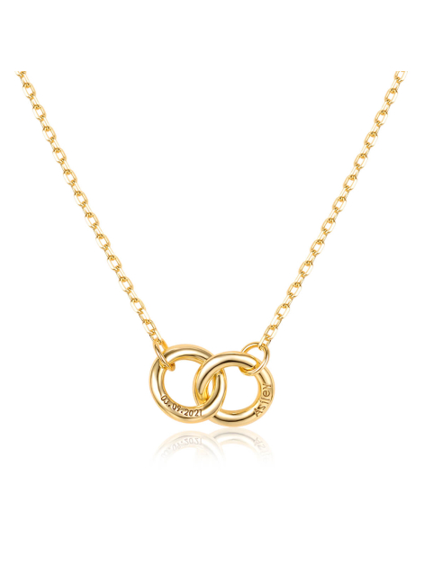  Personalized Engravable Double Ring Necklace For Her