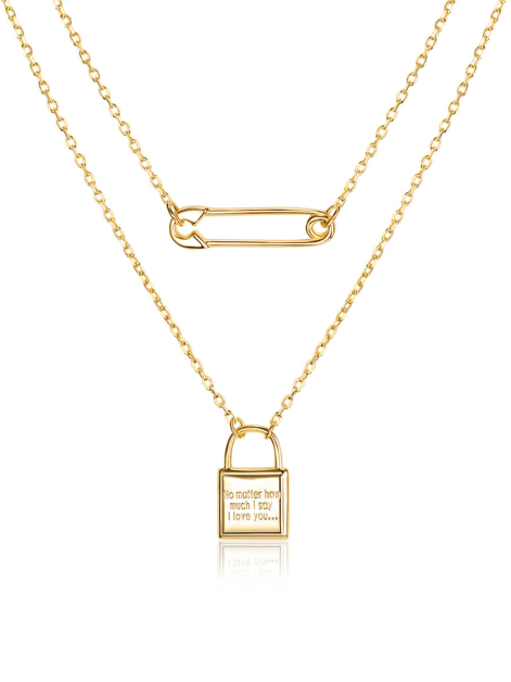 14K Gold Plated Spillo Necklace For Women