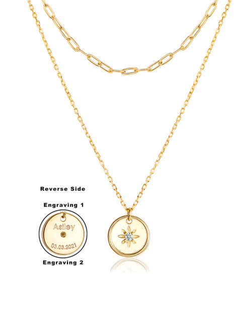 Custom Engraved Dainty Layered Necklaces for Women