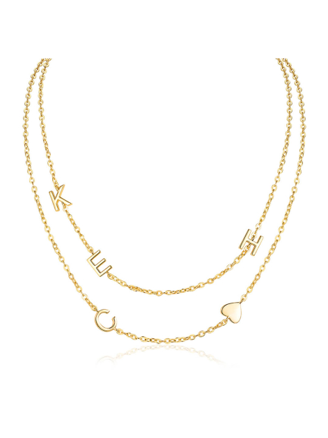 Custom Personalized Initial Layered Necklace 