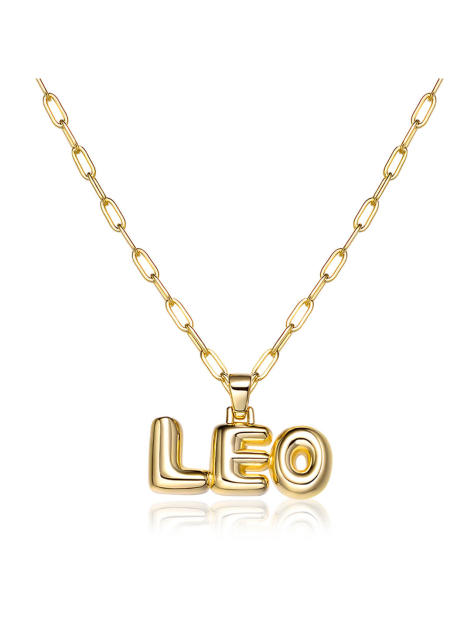 Custom Bubble Letter Pendant Necklace For Women