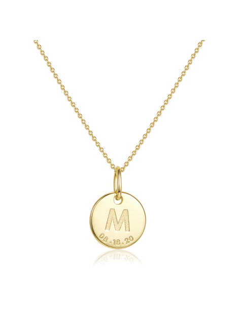 Custom Initial Disc Necklace Sterling Silver For Her