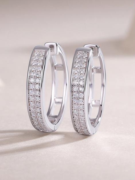 ASILEY Moissanite Hoop Earrings For Women