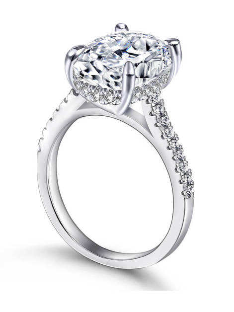 Custom Oval-Cut Moissanite Ring