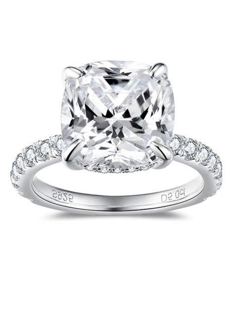 Cushion Cut Moissanite Engagement Ring