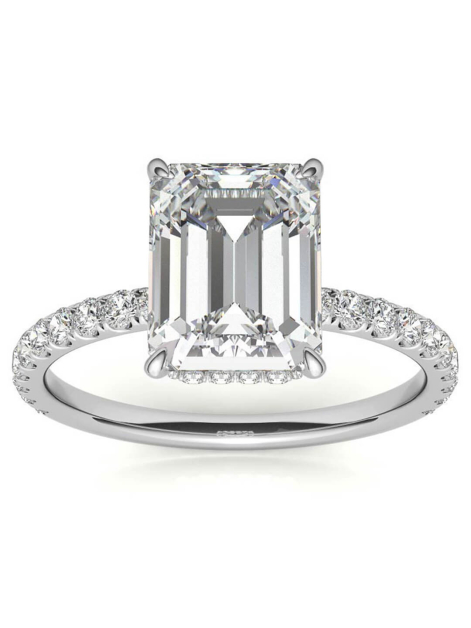 Custom Emerald-Cut Moissanite Ring