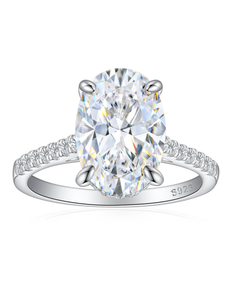 Custom Oval-Cut Moissanite Ring