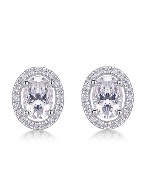 Custom Oval Cut Moissanite Stud Earrings