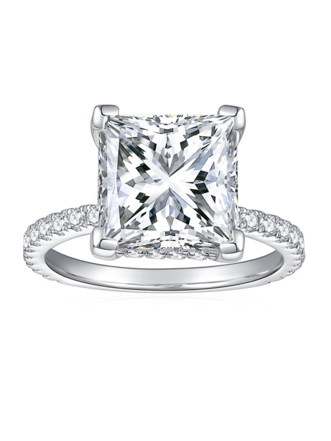 Custom Princess-Cut Moissanite Ring