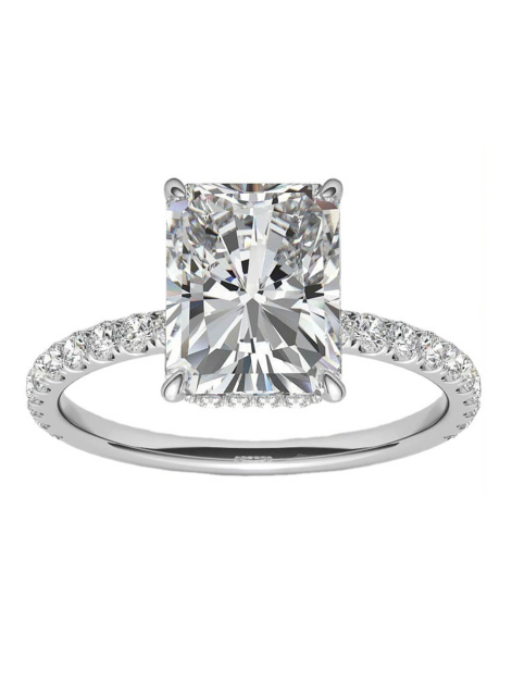 Custom Radiant-Cut Moissanite Ring
