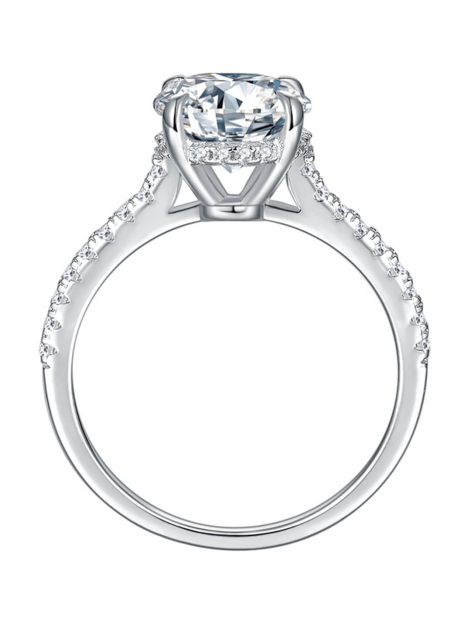Round-Cut Hidden Halo Moissanite Ring