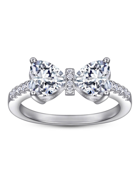 Double Heart Moissanite Ring For Momen