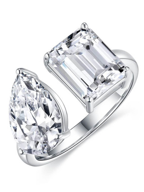 Double Stone Moissanite Ring