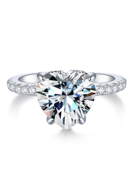 Custom Heart-Cut Moissanite Ring